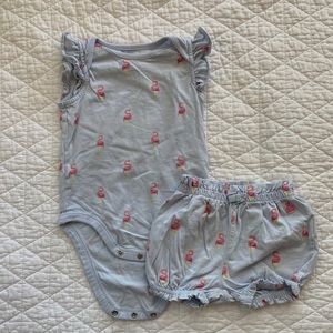 GAP flamingo onesie w/ bloomers